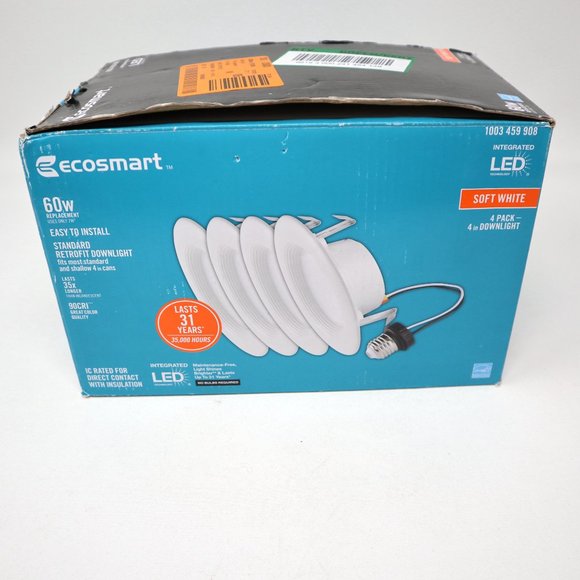 3-Pack EcoSmart LED Soft White Integrated Recessed Trim Retrofit Downlight 4" - Picture 10 of 16